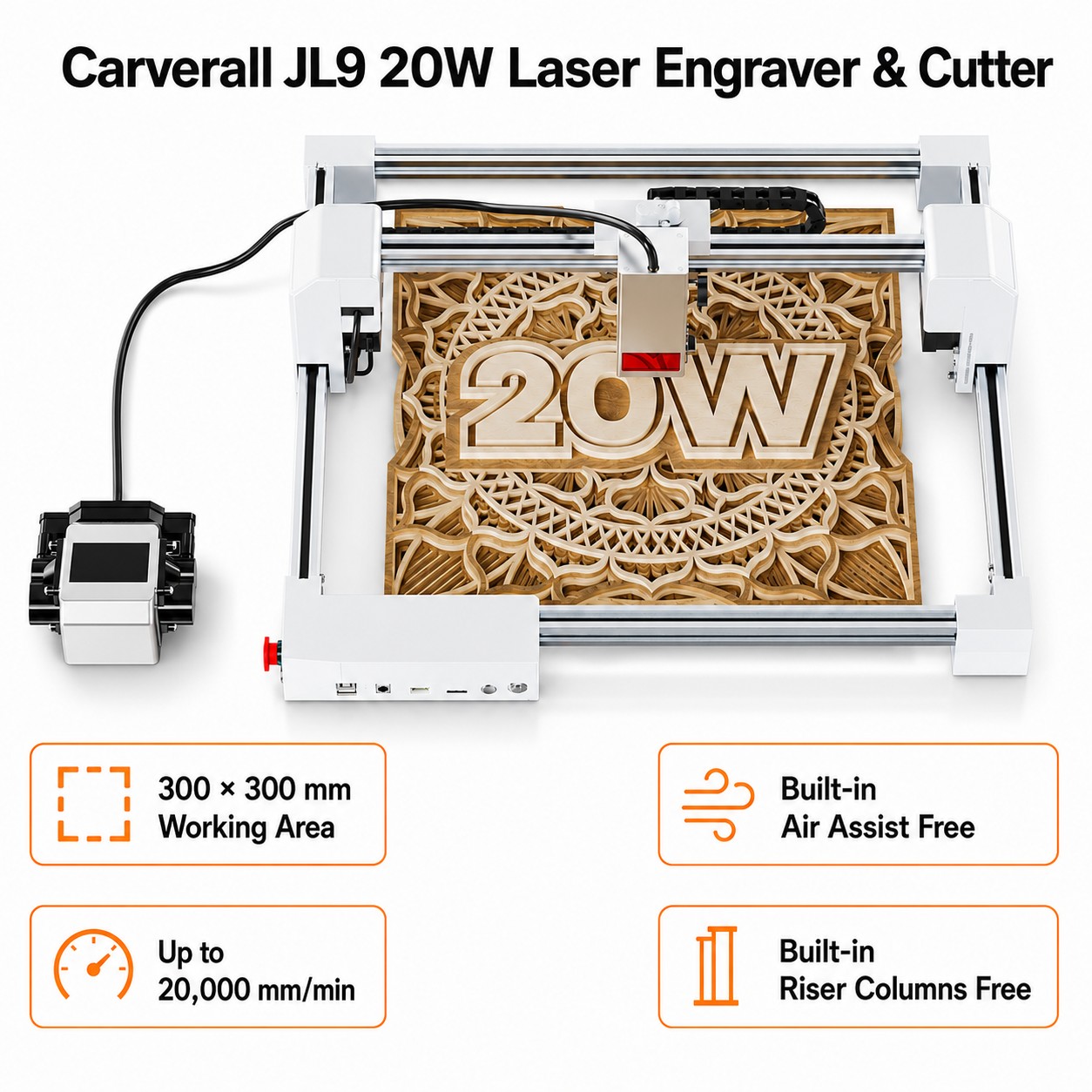 Carverall JL9 20W 레이저 조각기, 300 - Industrial Laser Engraver 리뷰 및 가격